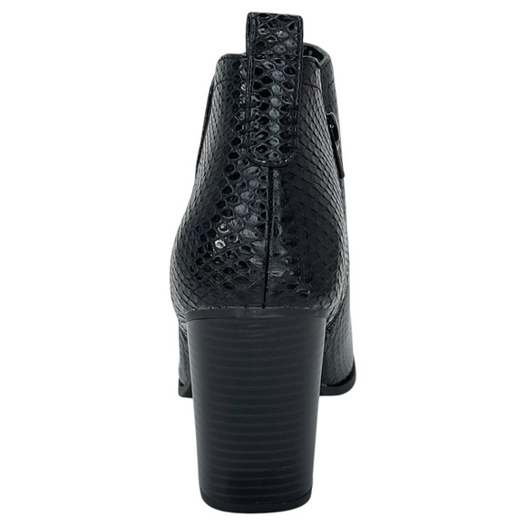 Sun + Stone Pollyy Black Faux Snakeskin Style Womens Ankle Boots Size 9.5M - Picture 4 of 13
